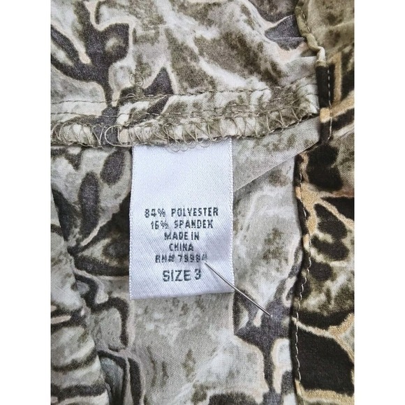 Chico's Zenergy~Woman Sz. 3(XL)~Green/Brown Floral Print Full Zip Jacket Stretch - Picture 7 of 9